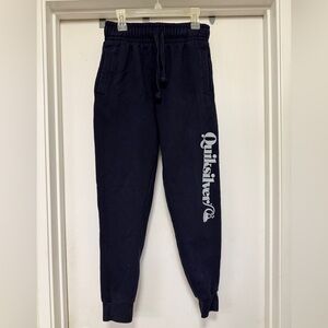 Quiksilver jogger sweatpants - navy with gray lettering - size S